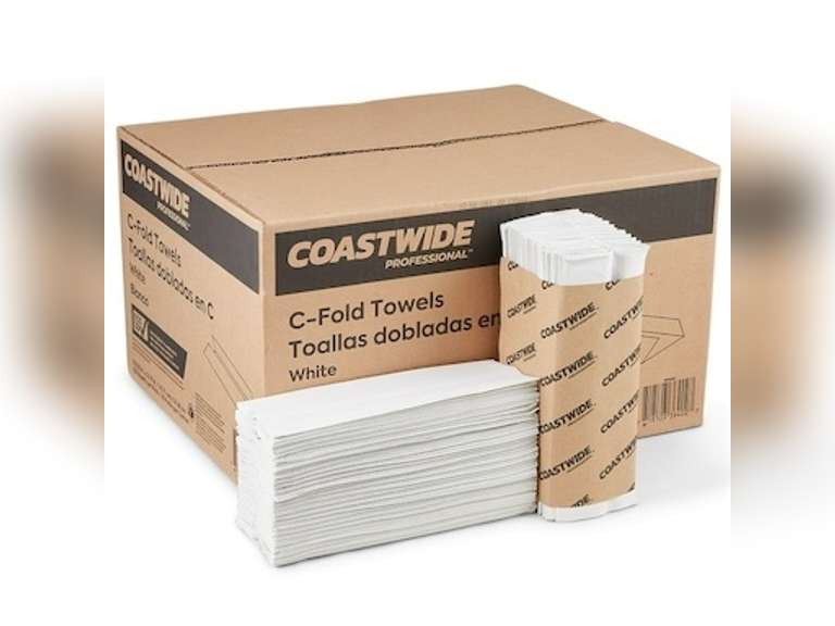 Sustainable Earth 1-Ply C-Fold Paper Towels 150 Sheets/PK 16 PKs/CS White 73