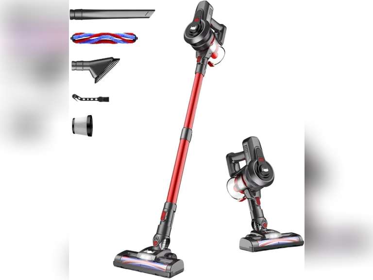 Compatible With INSE N650 Cordless Vacuum Cleaner, 4-in-1 Stick Handheld Vacuum With 160W Power, Rechargeable Battery Up To 45mins Runtime(N650 Red) 249