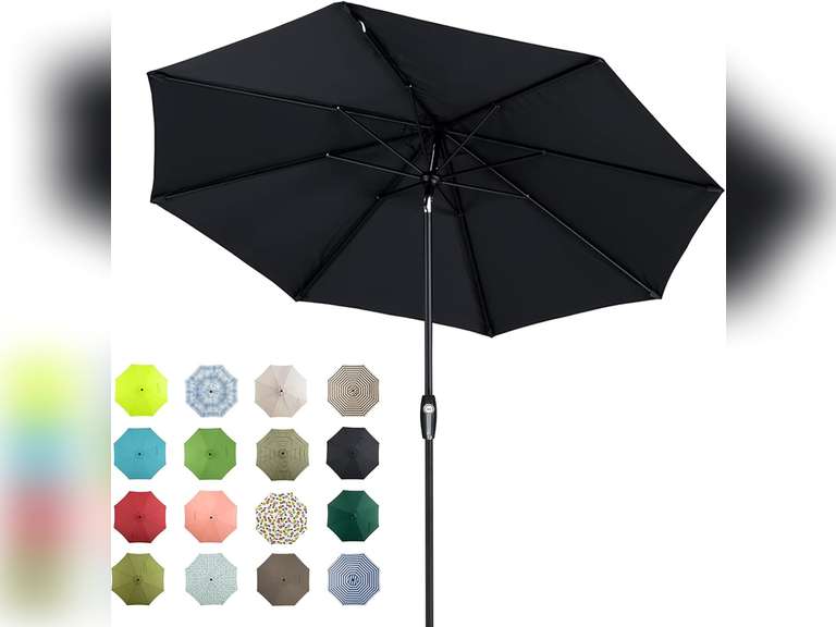 Similar model see pictures Tempera Patio Market Outdoor Table Umbrella with Auto Tilt and Crank,Large Sun Umbrella with Sturdy Pole&Fade resistant canopy,Easy to set 90