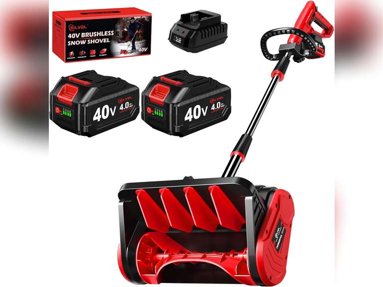 SILVEL 40V Cordless Snow Shovel,13 Inch Brushless Electric Snow Shovel ...
