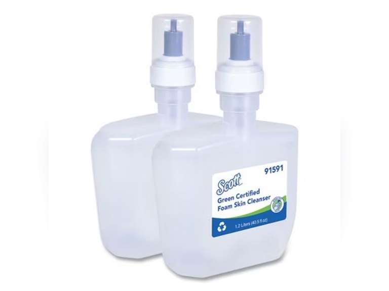 Scott Essential Green Certified Foam Skin Cleanser, Unscented, 1,200 mL, 2/Carton 62