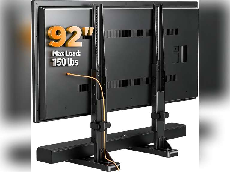 XINLEI Large TV Stand Table Top for Most 24 to 86 90 92 Inch Flat/Curved TVs, Universal Heavy Duty TV Stand Leg, Support 150 lbs, Max VESA 800x600mm, for Living Room ML3286 36
