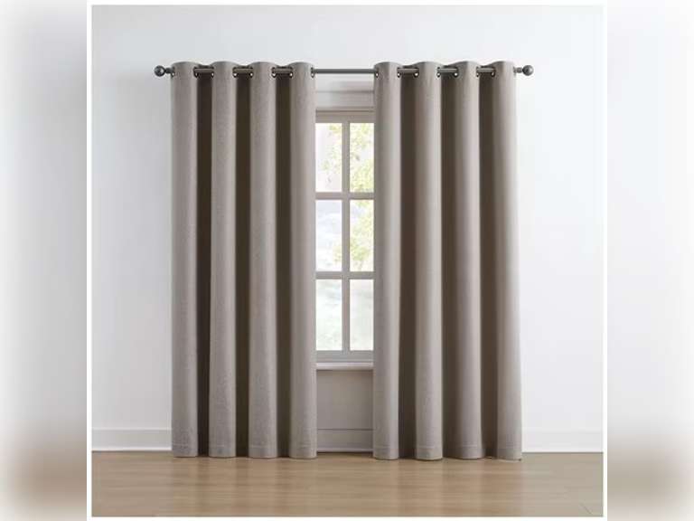 Piper 100% Blackout Curtain 2Pk Each Panel 52 in x 84 in Beige 40