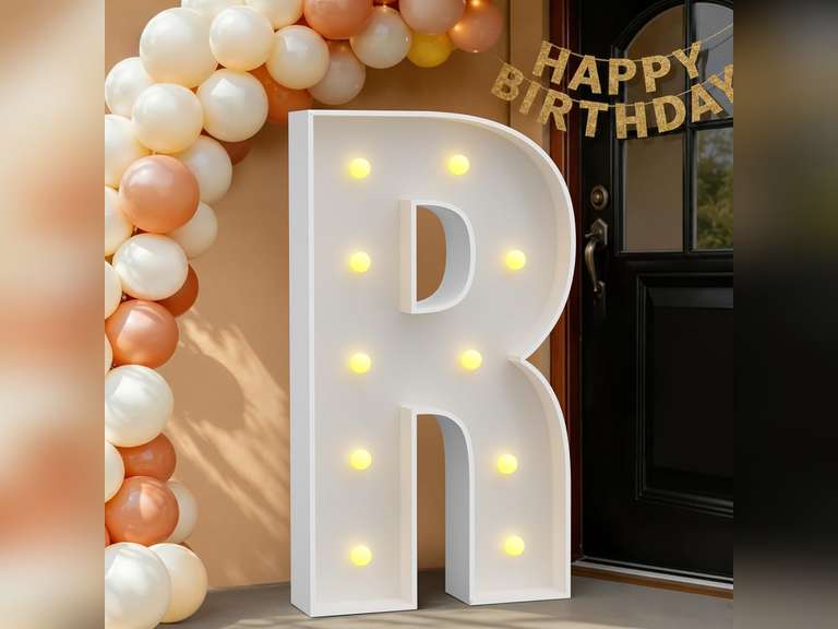imprsv Marquee Light Up Letters Kit, 4FT, Customizable Mosaic Alphabet Balloon Frames, Party Decoration Arch Kit, Letter R 39