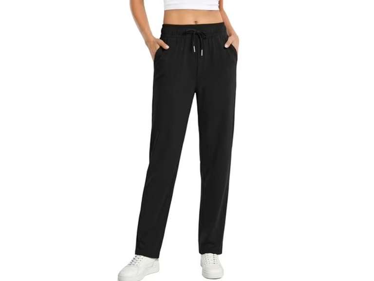 Fantaslook Womens Pants Stretch Knit Casual Lounge Pants Drawstring Athletic Work Pants with Pockets Size L 27