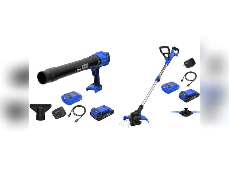 Kobalt Kobalt 24V String Trimmer/Edger & Handheld Blower Yard Cleanup Kit(missing parts see pictures) 170