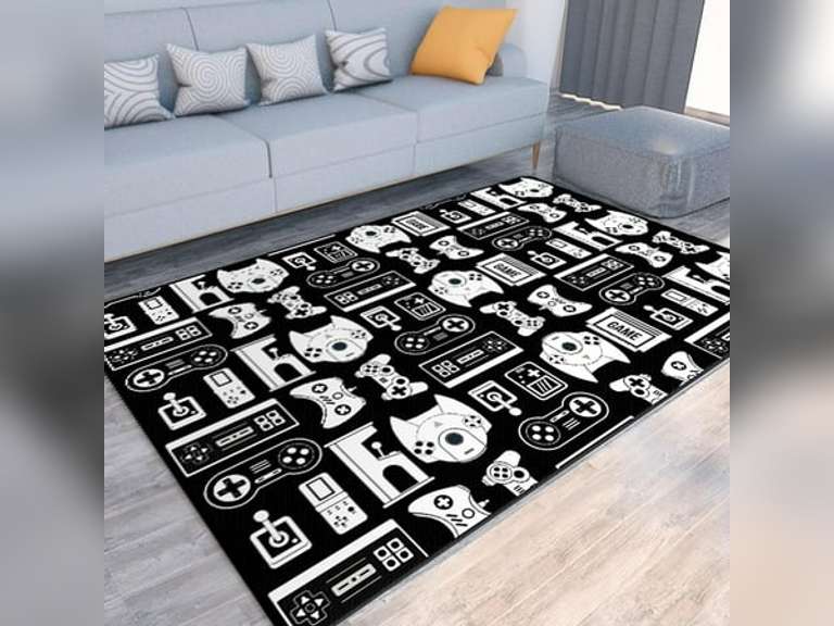 Game Rug Teen Boys Carpet with Game Controller Decoration 3D Gaming Rugs for Boys Bedroom Living Room Playroom Non-Slip Gamer Carpet Children Gaming 79x59 80