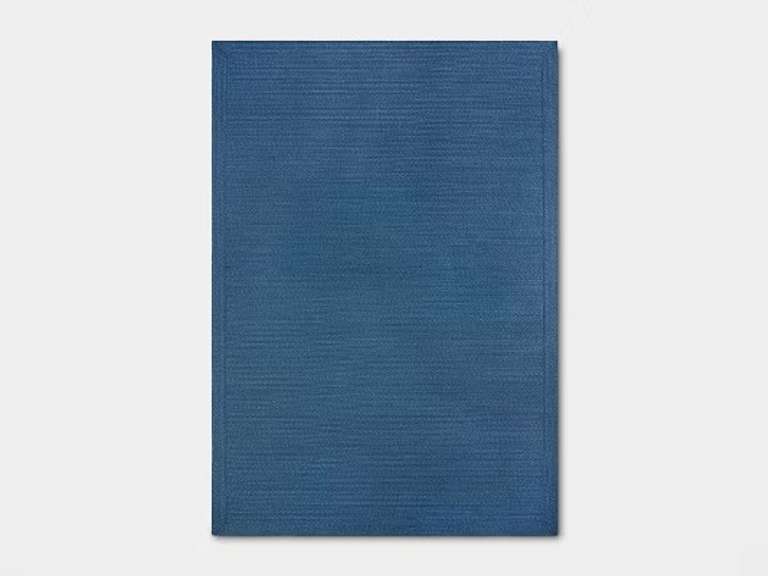 7'x10' Natural Woven Rectangular Braided Outdoor Area Rug Heathered Blue - Threshold 153