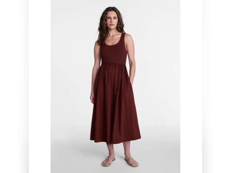 Time and Tru Women's Sleeveless Scoop Neck Midi Dress, Size: S 25
