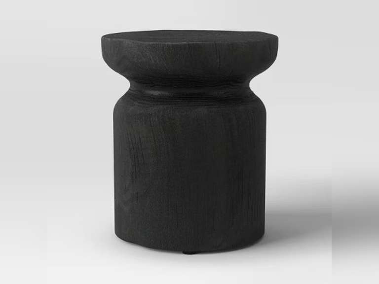 Wooden Stump Patio Accent Table Black - Threshold 100