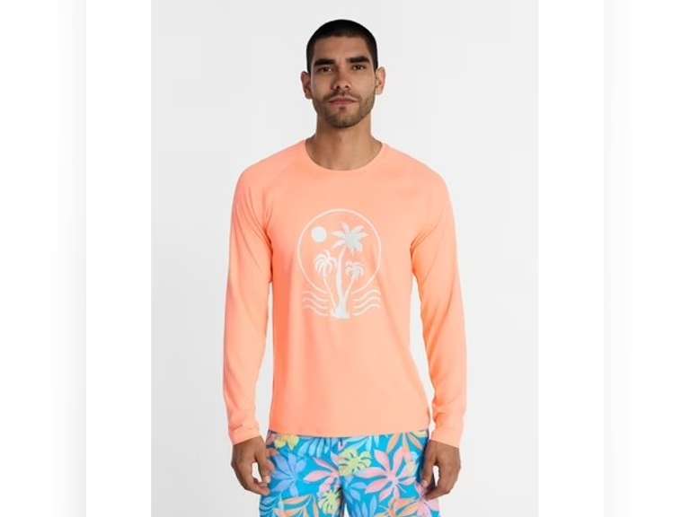 George Men's and Big Men's Printed Sun Shirt with Long Sleeves, UPF 50+, Size: S 16