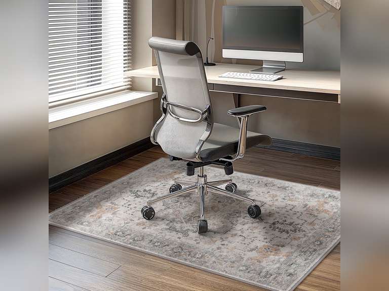 KUETH 48"X 60" Protective Flooring Office Chair Mat for Hardwood Floor and Tile Floor, Heavy Duty Desk Chair Mat for Carpets, Anti Slip Office Floor Mats for Rolling Chairs, Low Pile Under Desk Rug 63