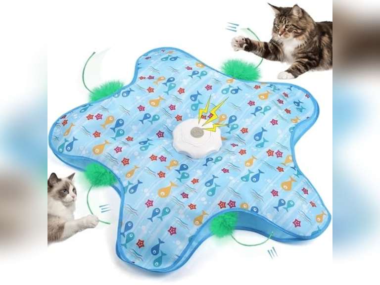 Interactive Cat Toys for Indoor, Hide and Seek 5-Hole Motion Activated Toy With Moving Concealed Feathers & Mouse Squeaky, USB Rechargeable for Indoor Bored Adult Cat 16