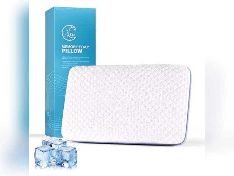 COOKEY Cooling Gel Memory Foam Pillow,Extra Firm Support Bed Pillow with Washable Cover, for Side and Back Sleepers,Standard Size 16" x 24" 50