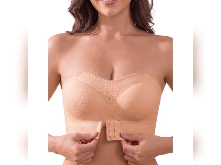 MINTREUS Strapless Bras for Women Wirefree Non-Slip Seamless Padded Bandeau Push up Jelly Bra size:XL 22