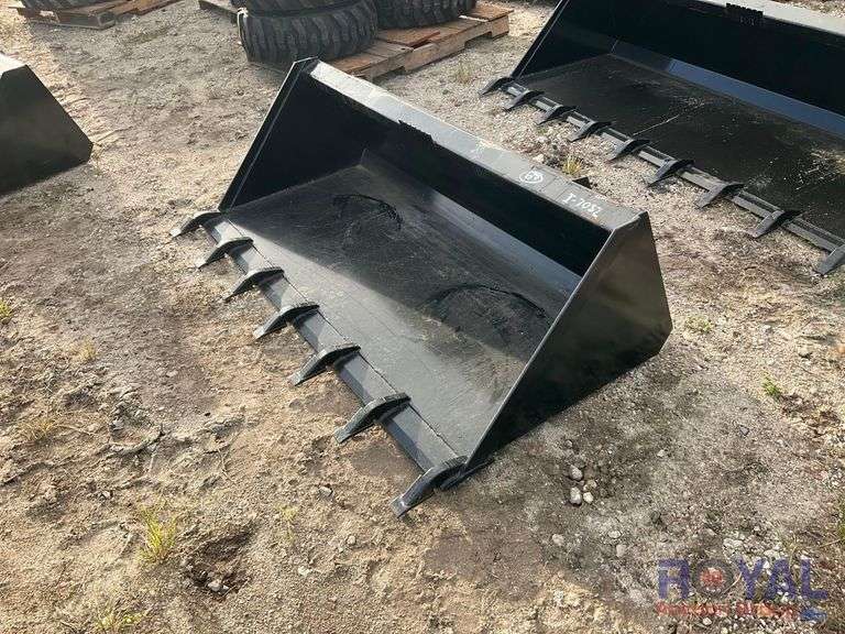 2023 66in Skid Steer Bucket with Teeth Attachment Royal Auction Group