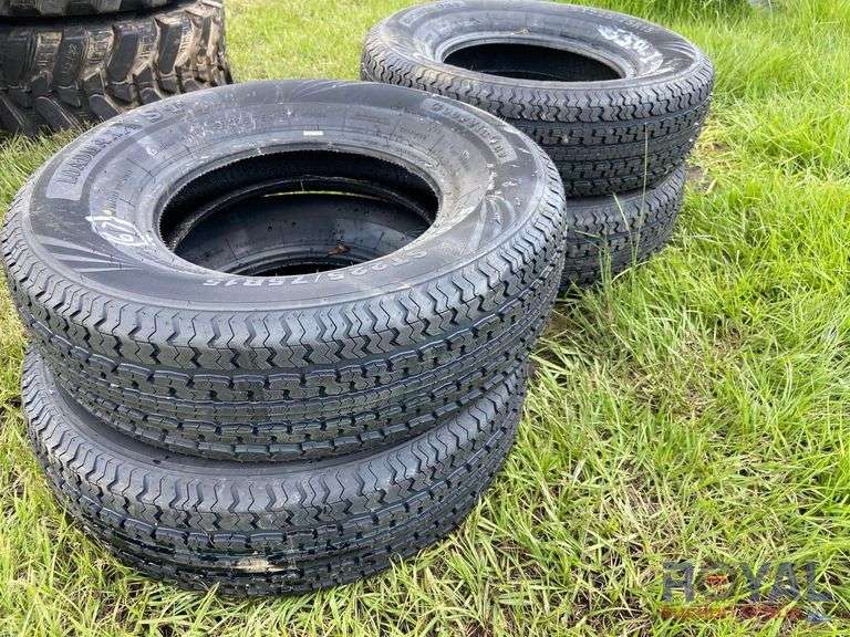 Set of 4 Unused ST225/75R15 Radial Trailer Tires