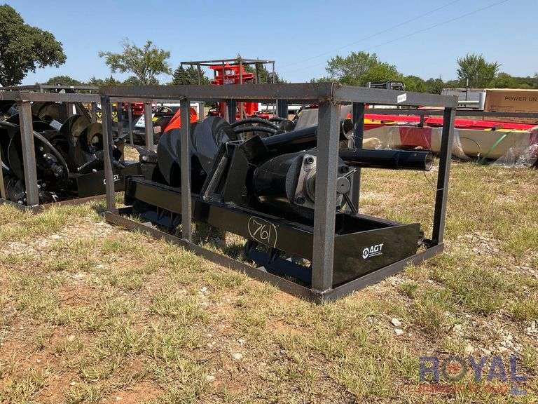 2023 Mower King SSECAGY Skid Steer Auger Attachment w/ 3Bits Royal