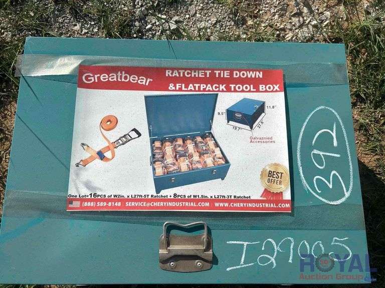 2024 Great Bear Ratch Tie Down Straps W/ Flatpack Tool Box