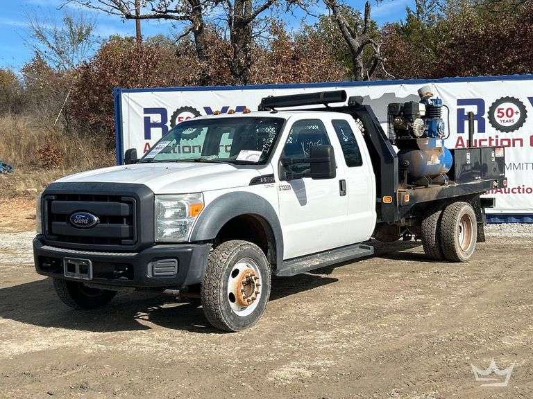 2012 Ford F-550 Ext. Cab Stellar EC3200 1.5 Ton Crane Utility Flatbed Truck