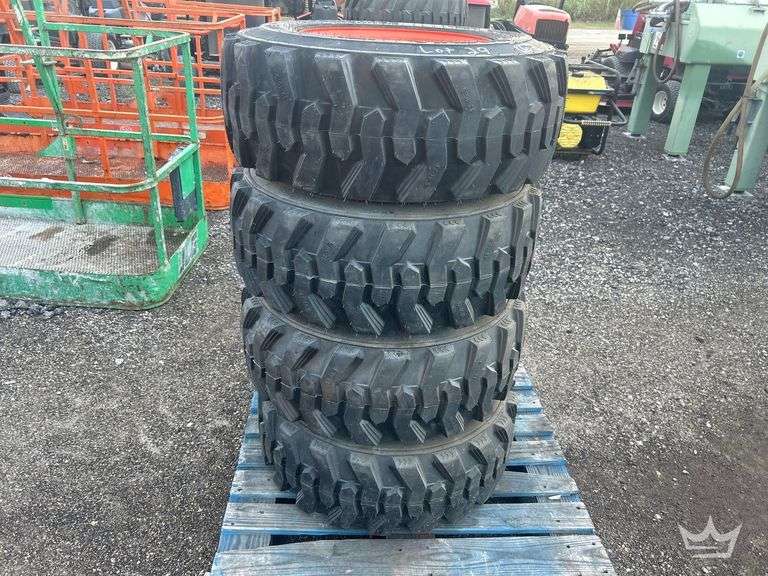 Set of 4 10-16.5 Bobcat Wheels and Tires