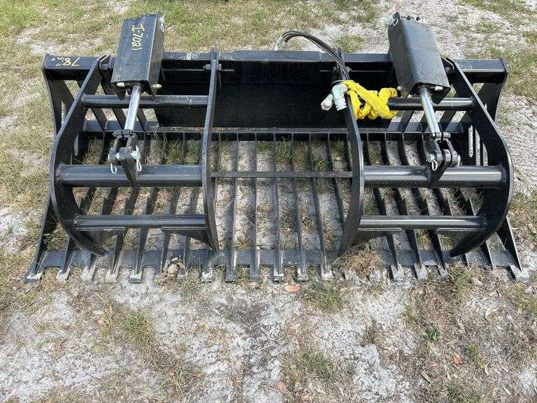 2025 78in Dual Cylinder Grapple Rake Skid Steer Attachment