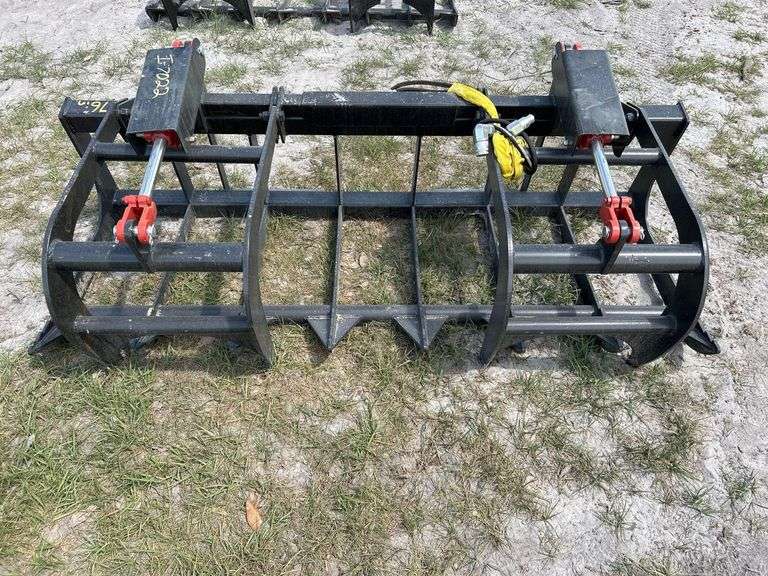 2025 78in Dual Cylinder Grapple Rake Skid Steer Attachment