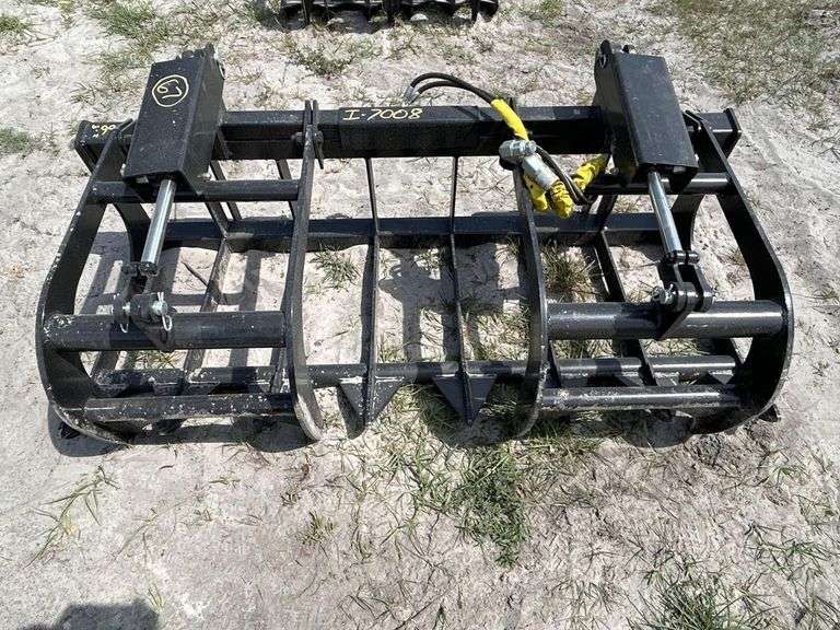2025 68in Dual Cylinder Grapple Rake Skid Steer Attachment
