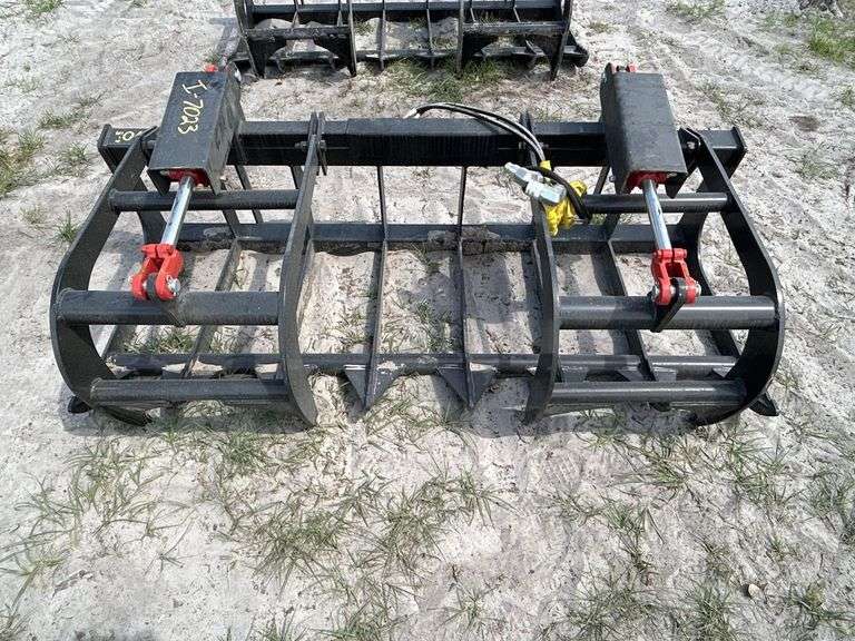 2025 72in Dual Cylinder Grapple Rake Skid Steer Attachment