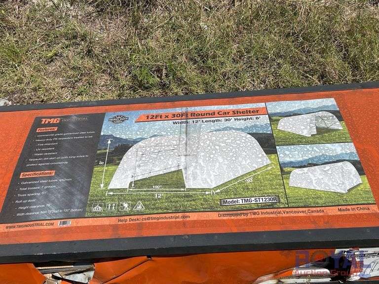 TMG-ST1230R 12ft X 30ft Round Car Shelter
