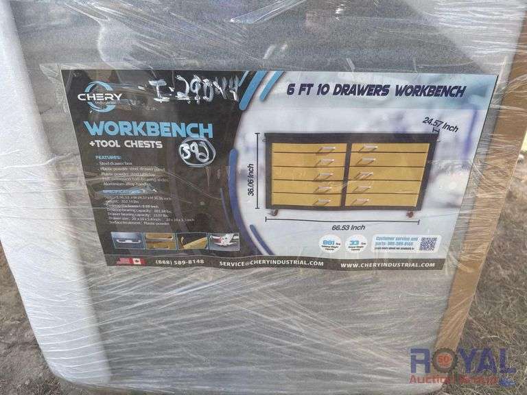 Chery 6ft 10 Drawer WorkBench