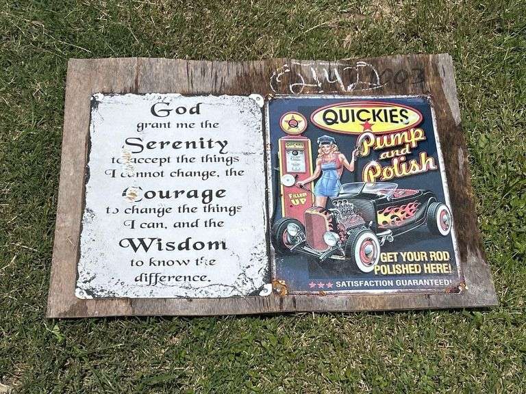 2 Vintage Metal Signs