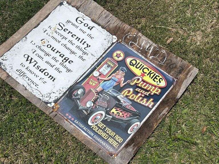 2 Vintage Metal Signs