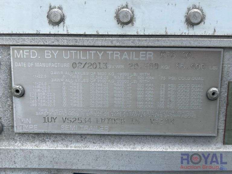 2014 Utility Trailer 4000DX 53ft. T/A Dry Van Trailer