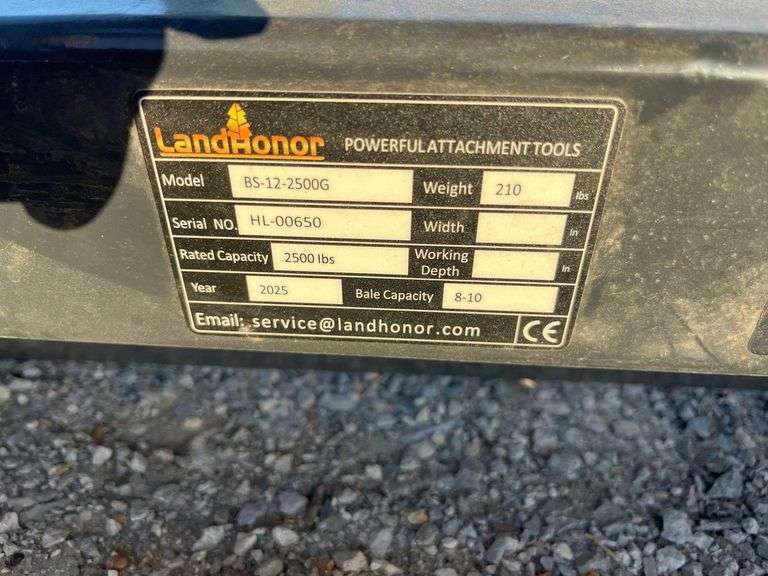 2025 LandHonor BS-12-2500G Bale Spears Skid Steer Attachment