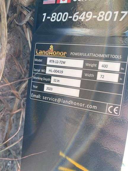 2023 LandHonor RTR-12-72W 72in Root Rake Skid Steer Attachment