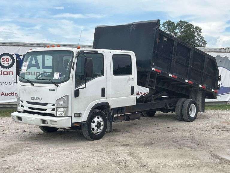 2017 Isuzu NPR Crew Cab 14FT Landscape Dump Truck