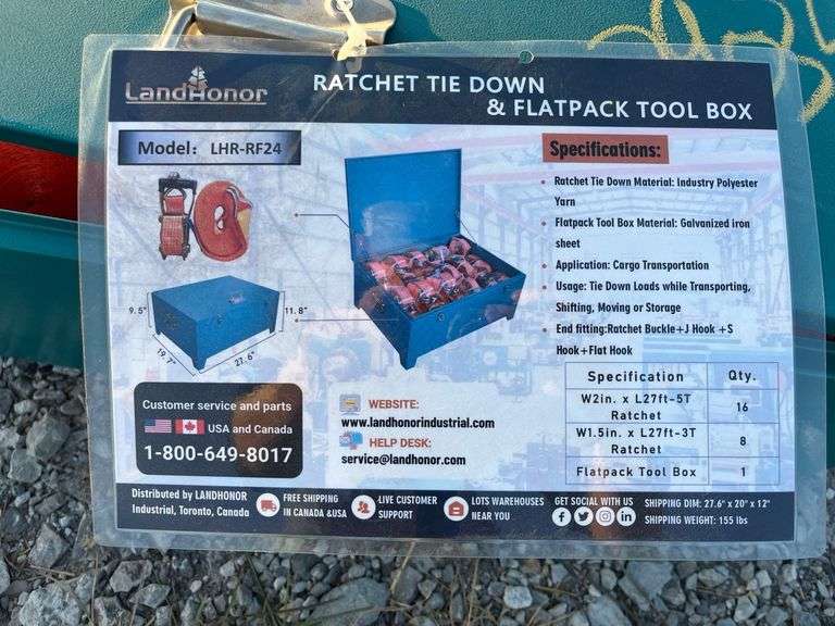 2025 LandHonor LHR-RF24 Ratchet Tie Down and Flatpack Tool Box