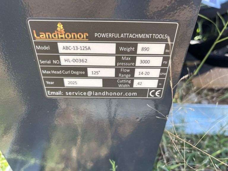 2025 LandHonor ABC-13-125A Hydraulic 42in Articulating Brush Cutter Skid Steer Attachment