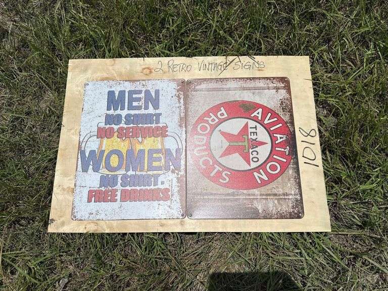 2 Vintage Metal Signs