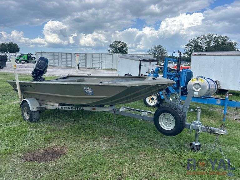 2016 Tracker Marine 14ft Jonboat with 16ft Boat Trailer