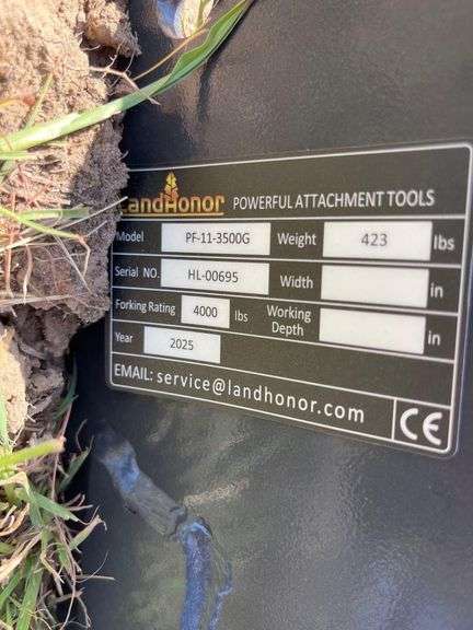 2025 LandHonor PF-11-3500G 4,000lbs 42in Pallet Fork Skid Steer Attachment