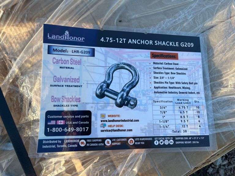 2025 LandHonor LHR-G209 4.75-12T Anchor Shackle