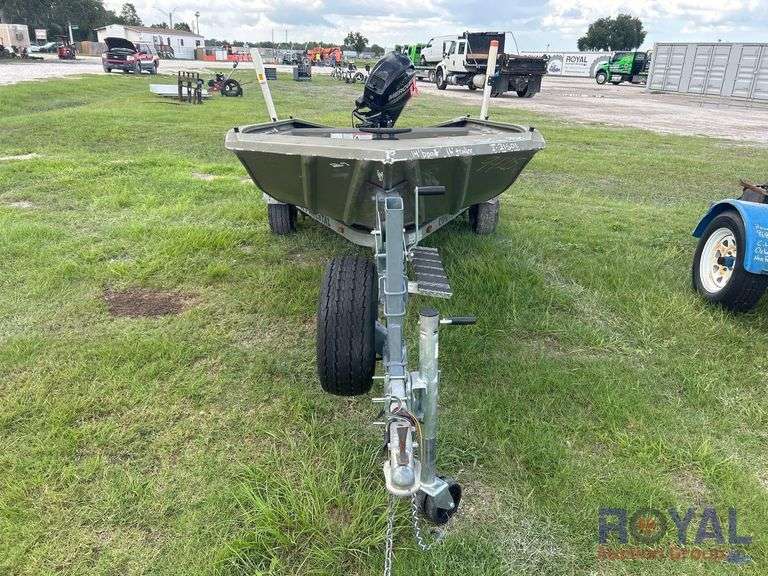 2016 Tracker Marine 14ft Jonboat with 16ft Boat Trailer
