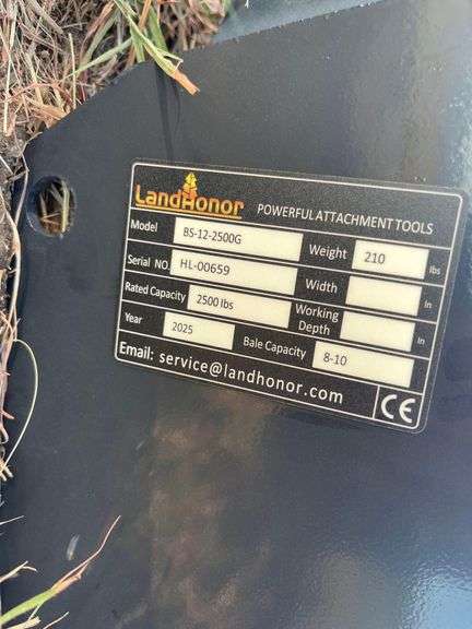 2025 LandHonor BS-12-2500G Bale Spears Skid Steer Attachment