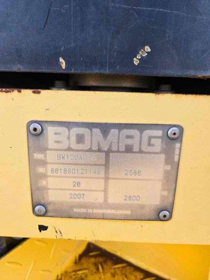 2007 Bomag BW120AD-4 Tandem Vibratory Smooth Drum Roller