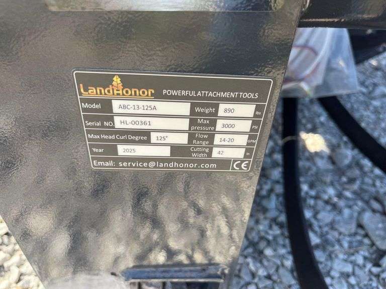 2025 LandHonor ABC-13-125A Hydraulic 42in Articulating Brush Cutter Skid Steer Attachment