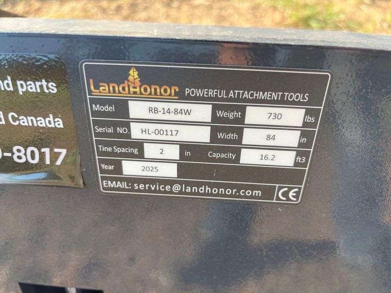 2025 LandHonor RB-14-84W 84in Rock Bucket Skid Steer Attachment