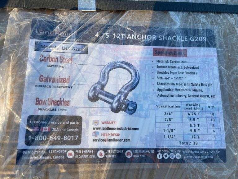 2025 LandHonor LHR-G209 4.75-12T Anchor Shackle