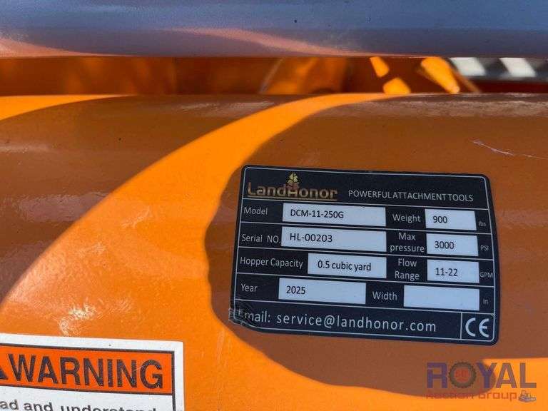 2025 LandHonor DCM-11-250G Hydraulic Double Discharge Concrete Mixer Skid Steer Attachment